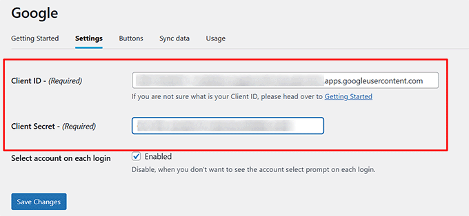 Add client ID and Client Secret Add client ID and Client Secret