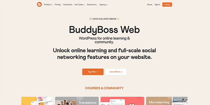 BuddyBoss website BuddyBoss website