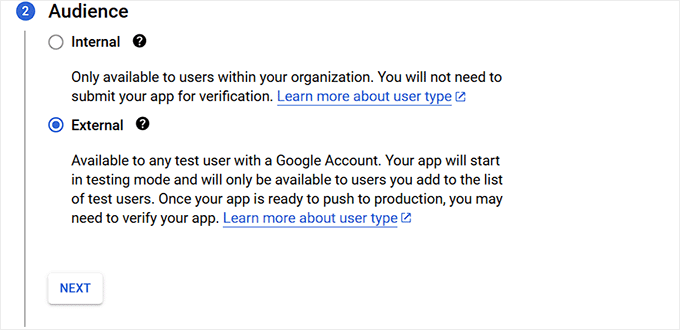 Choose audience for your OAuth login Choose audience for your OAuth login