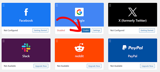 Enable Google OAuth login Enable Google OAuth login
