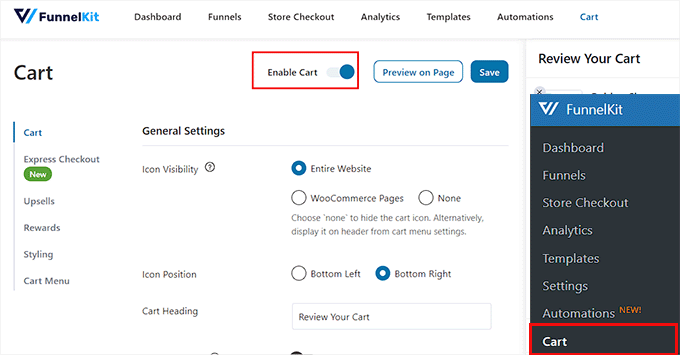 Enable sliding cart Enable sliding cart