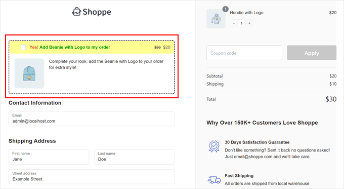FunnelKit order bump example FunnelKit order bump example